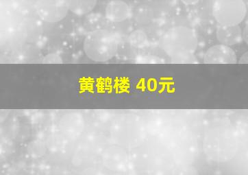 黄鹤楼 40元